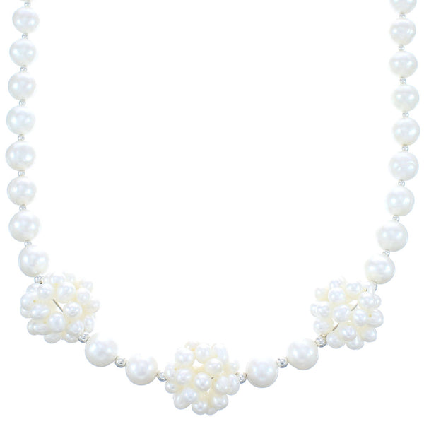 Fresh Water Pearl Sterling Silver Bead Necklace KX120900